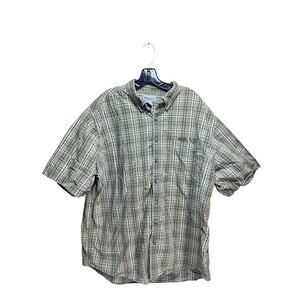 Carhartt Shirt Men 2XL Multi Plaid 100% Cotton Short Sleeve Collared Button Down